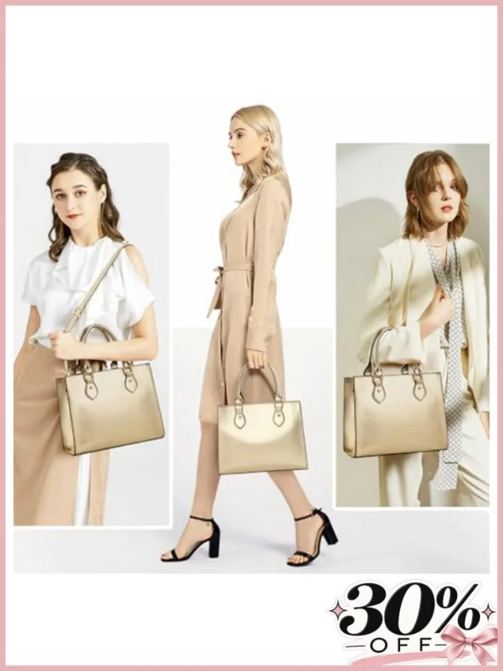 PU Leather Satchel Crossbody Handbag with Adjustable Strap Top Handle Tote